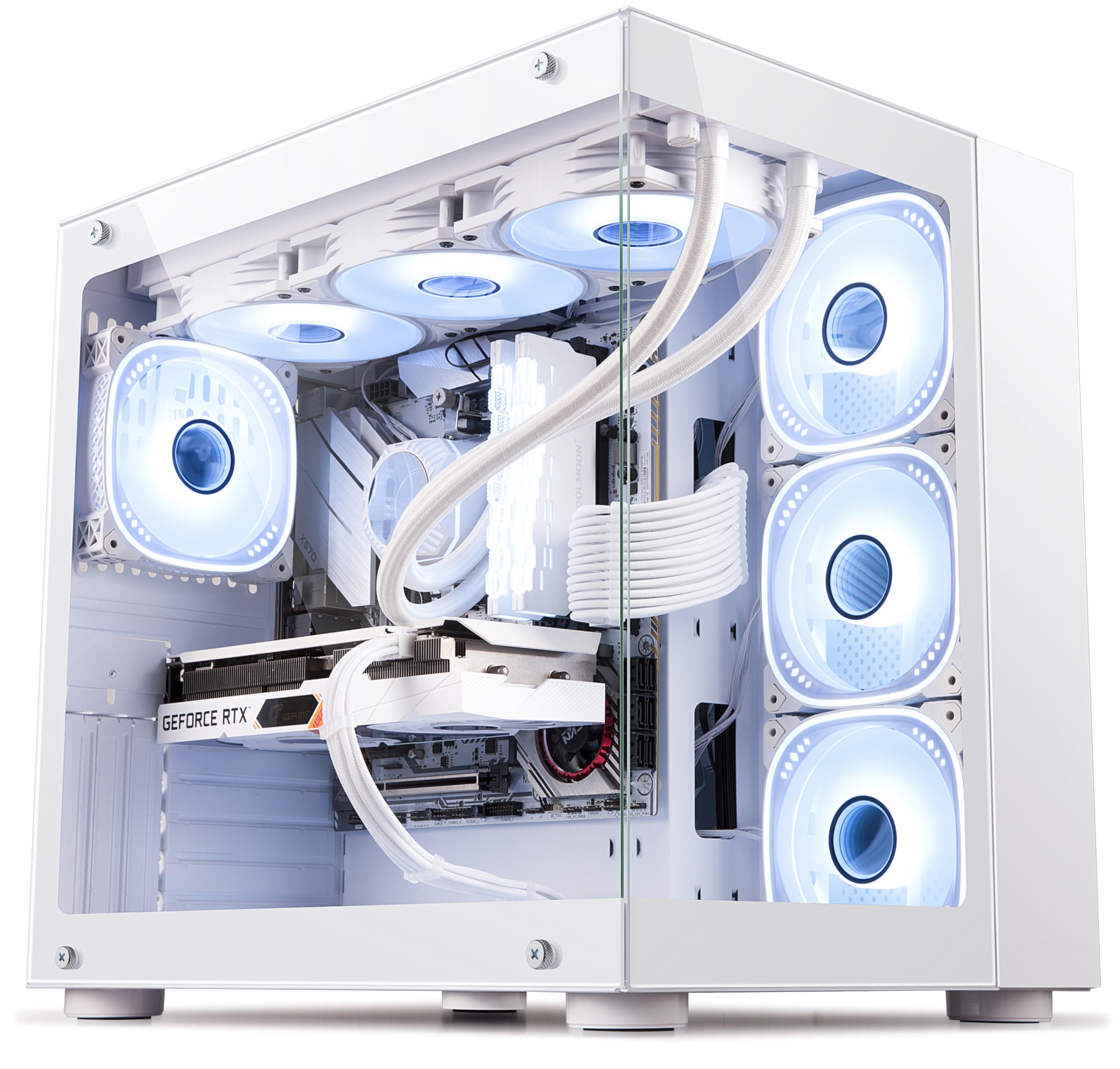 IONZ KZ-ZE/W PC Gaming Case ATX Mid Tower, Dual Chamber Dynamic